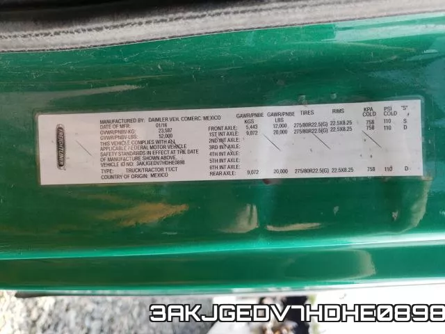 3AKJGEDV7HDHE0898 фото 2