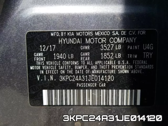 3KPC24A31JE014120 фото 2