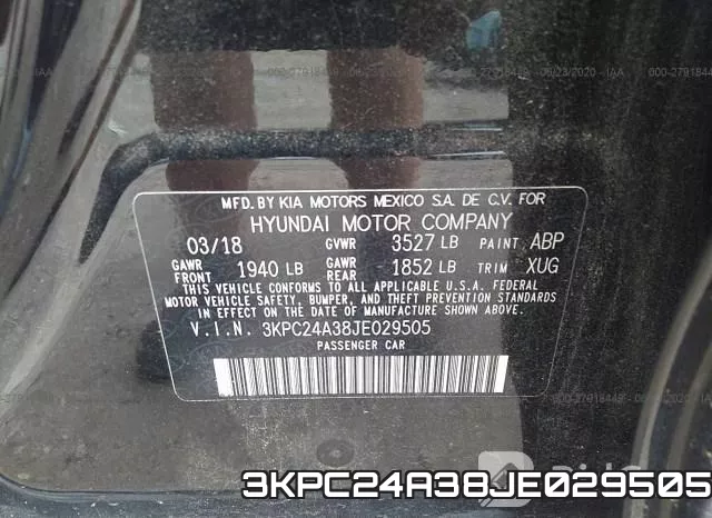 3KPC24A38JE029505 фото 10