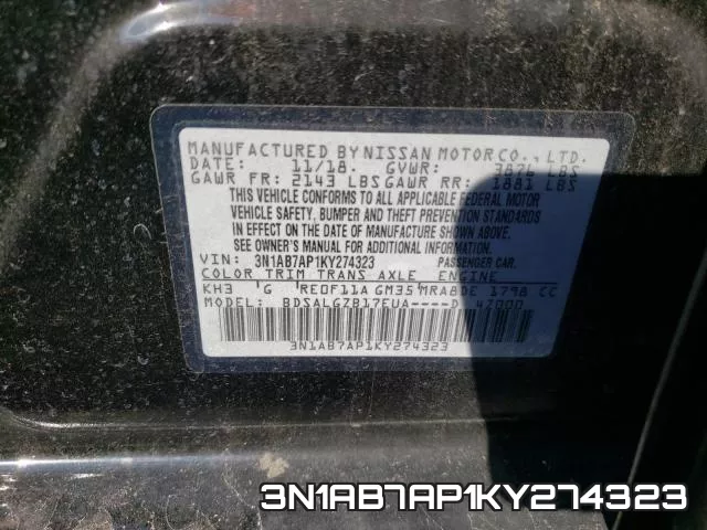 3N1AB7AP1KY274323 фото 2