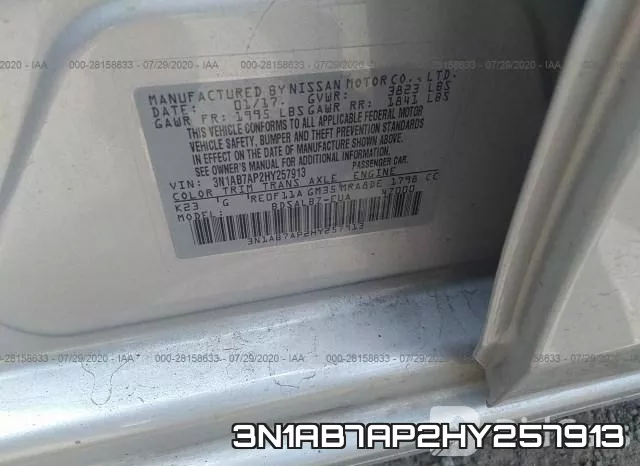 3N1AB7AP2HY257913 фото 10