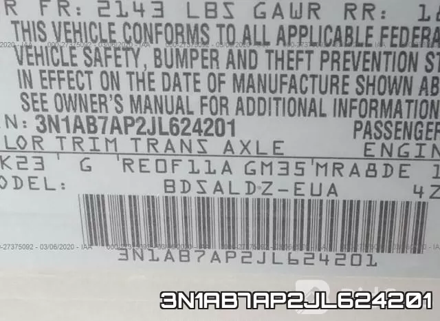 3N1AB7AP2JL624201 фото 10