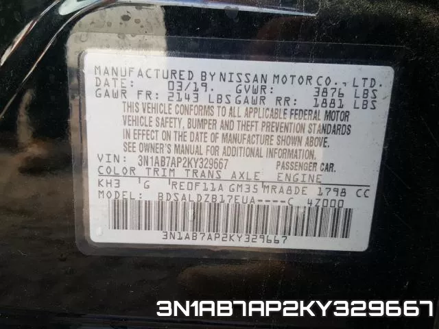 3N1AB7AP2KY329667 фото 2