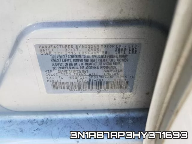 3N1AB7AP3HY371693 фото 2