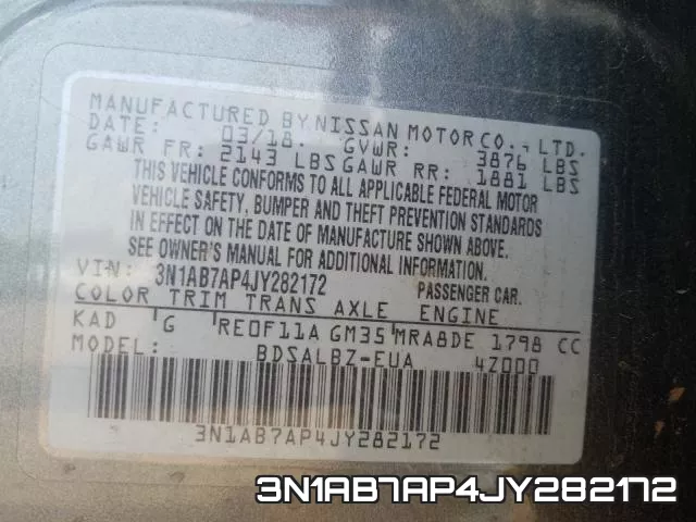 3N1AB7AP4JY282172 фото 2