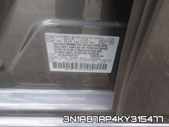 3N1AB7AP4KY315477 фото 2