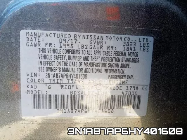3N1AB7AP6HY401608 фото 2