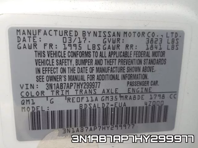 3N1AB7AP7HY299977 фото 2