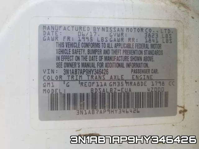 3N1AB7AP9HY346426 фото 2