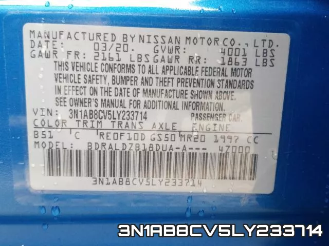 3N1AB8CV5LY233714 фото 2