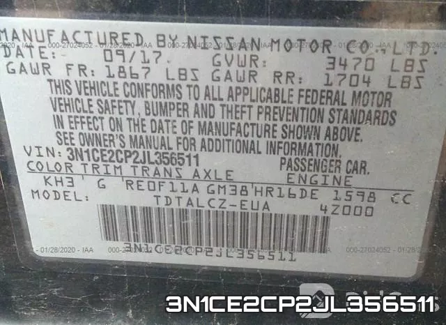3N1CE2CP2JL356511 фото 10