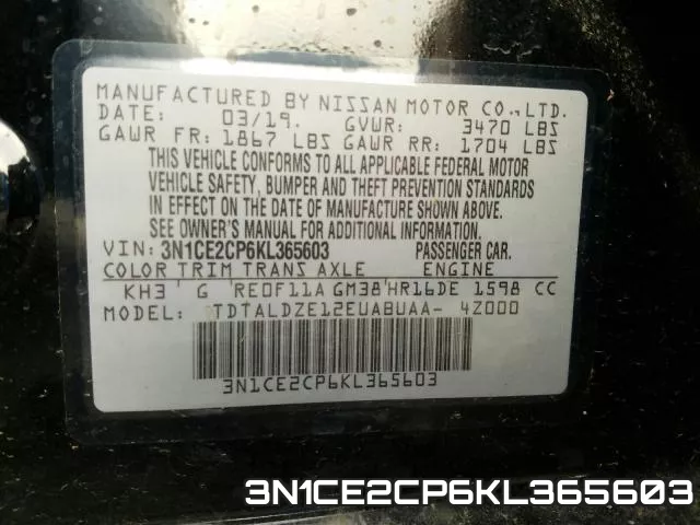 3N1CE2CP6KL365603 фото 2