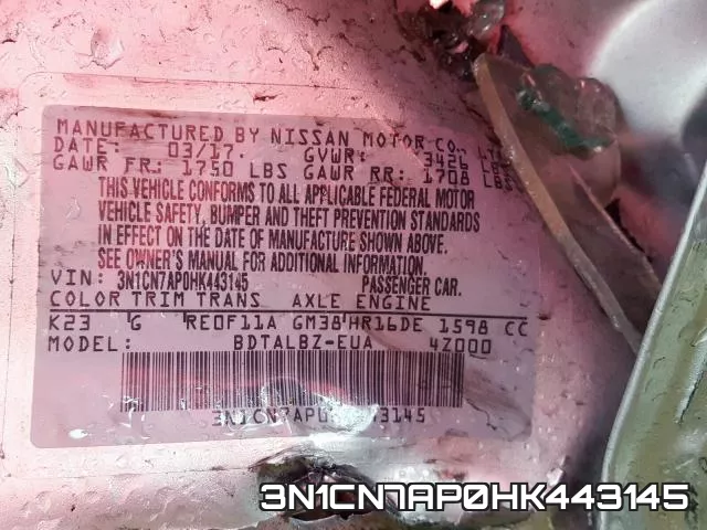 3N1CN7AP0HK443145 фото 2