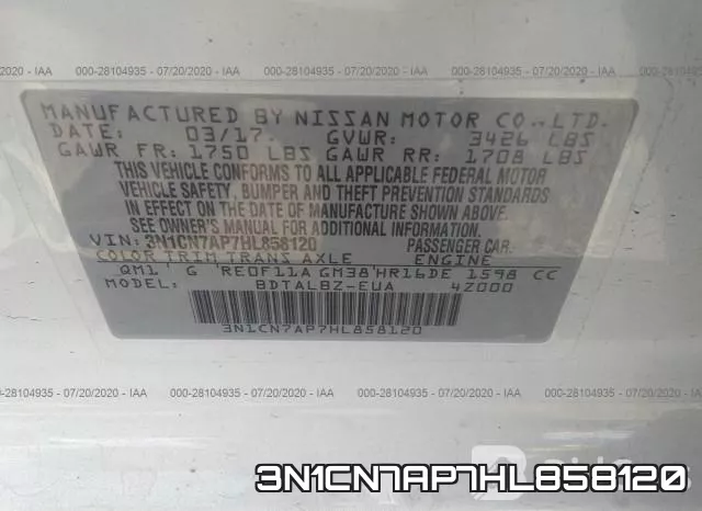 3N1CN7AP7HL858120 фото 10