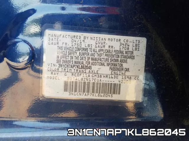 3N1CN7AP7KL862045 фото 2