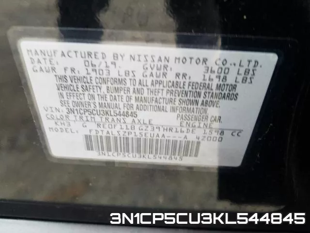 3N1CP5CU3KL544845 фото 2
