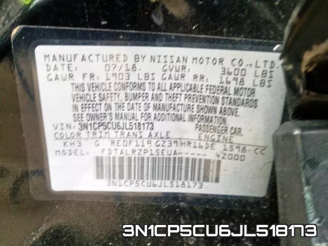 3N1CP5CU6JL518173 фото 2
