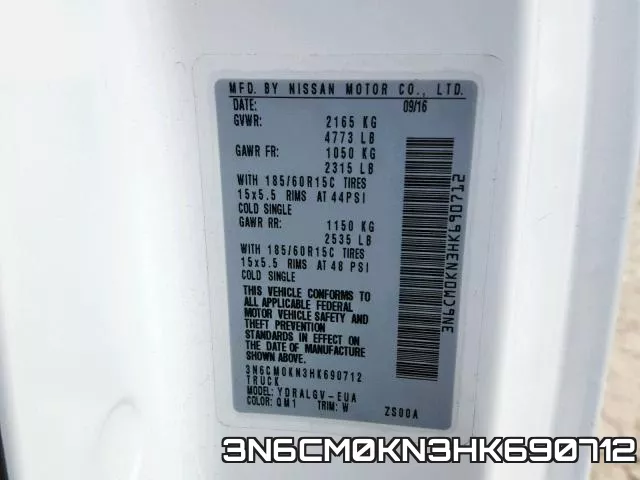 3N6CM0KN3HK690712 фото 2