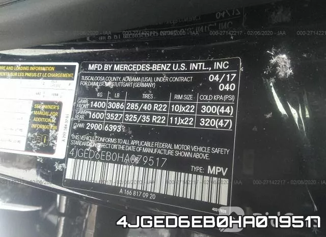 4JGED6EB0HA079517 фото 10