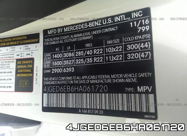 4JGED6EB6HA061720 фото 10