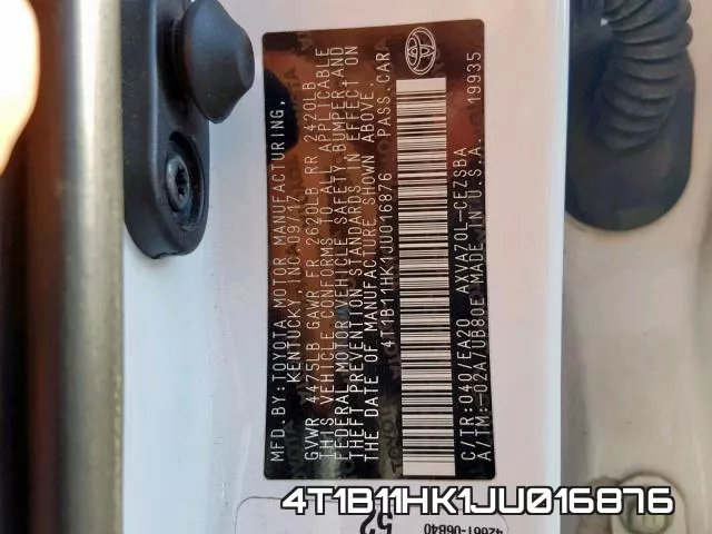 4T1B11HK1JU016876 фото 2