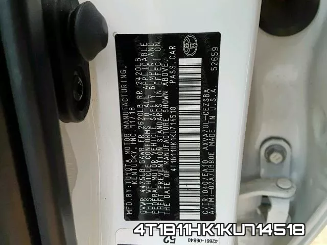 4T1B11HK1KU714518 фото 2