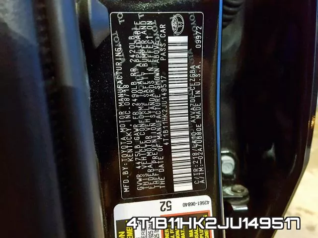 4T1B11HK2JU149517 фото 2
