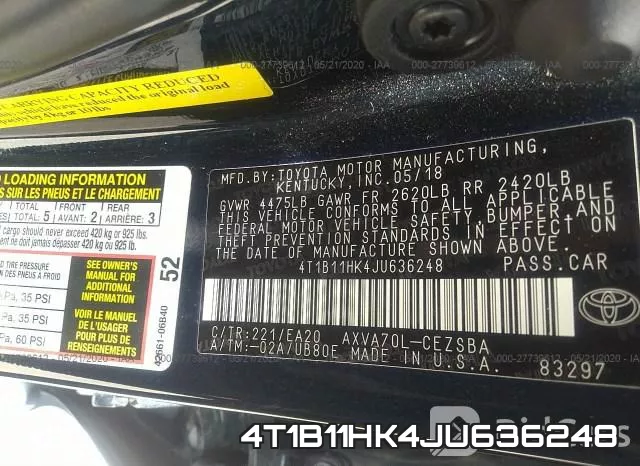 4T1B11HK4JU636248 фото 10