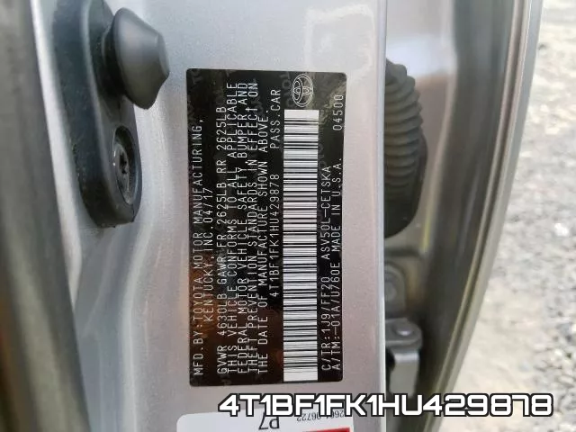 4T1BF1FK1HU429878 фото 2