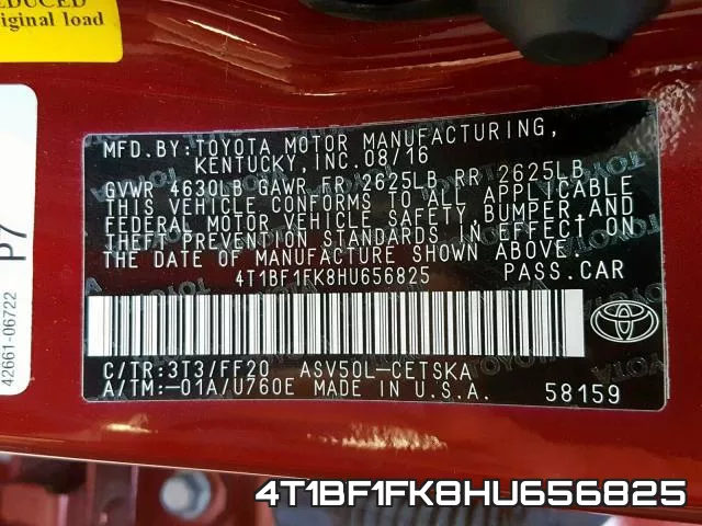 4T1BF1FK8HU656825 фото 2