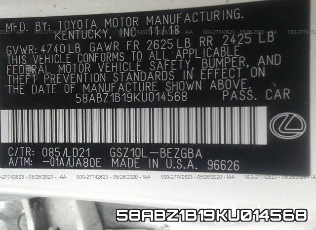 58ABZ1B19KU014568 фото 10