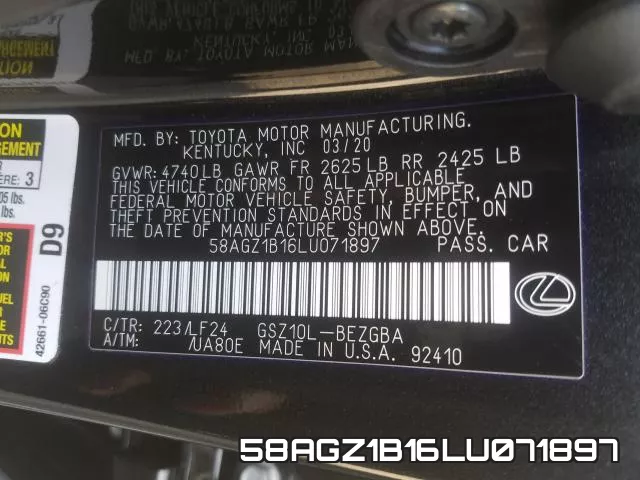 58AGZ1B16LU071897 фото 2