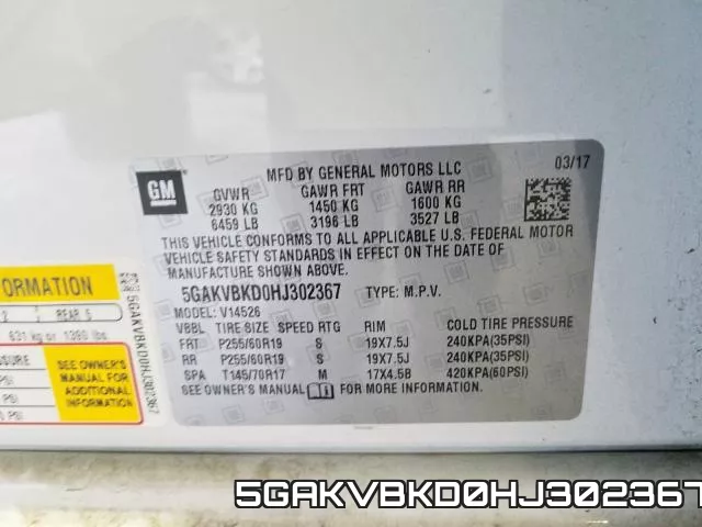 5GAKVBKD0HJ302367 фото 2
