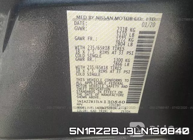 5N1AZ2BJ3LN130840 фото 10