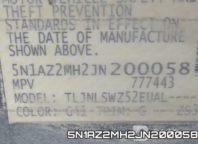 5N1AZ2MH2JN200058 фото 10