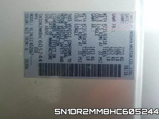 5N1DR2MM8HC605244 фото 2