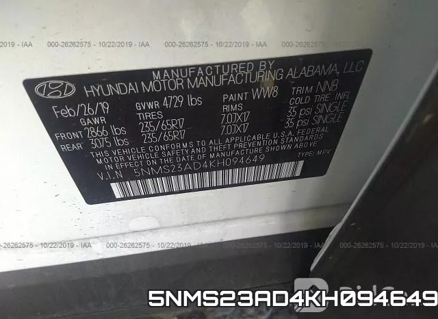 5NMS23AD4KH094649 фото 9
