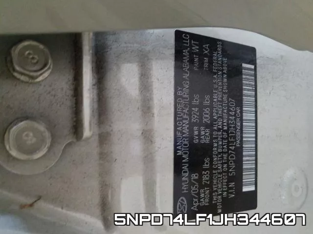 5NPD74LF1JH344607 фото 2