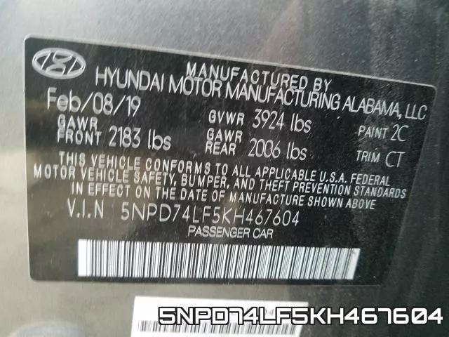 5NPD74LF5KH467604 фото 2