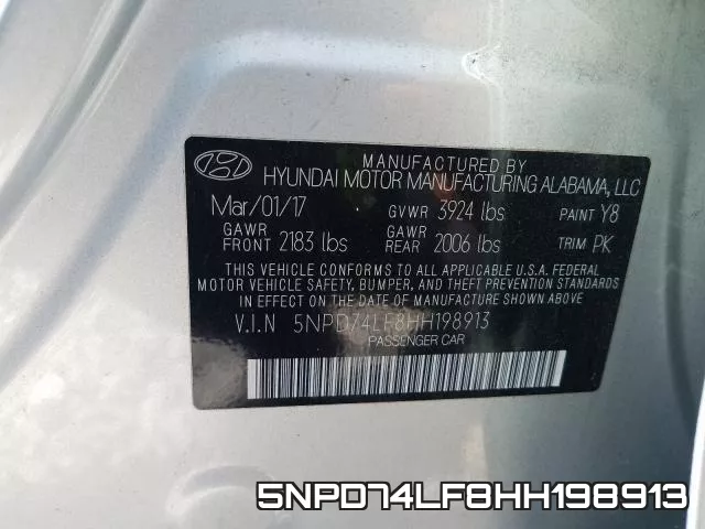 5NPD74LF8HH198913 фото 2