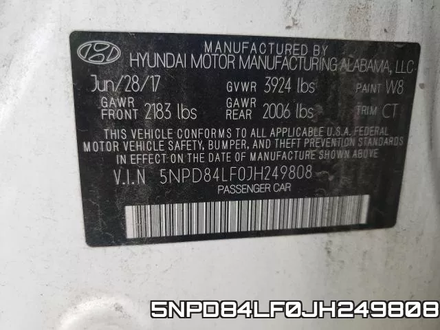5NPD84LF0JH249808 фото 2