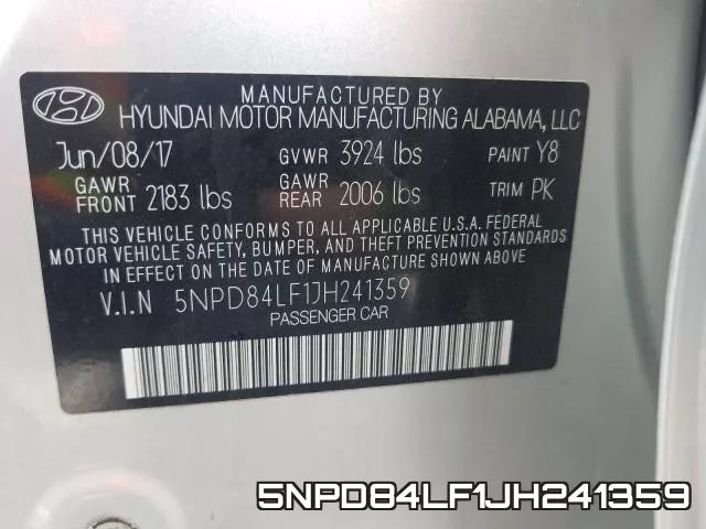 5NPD84LF1JH241359 фото 2