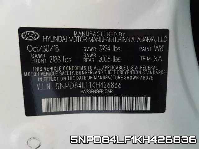 5NPD84LF1KH426836 фото 2