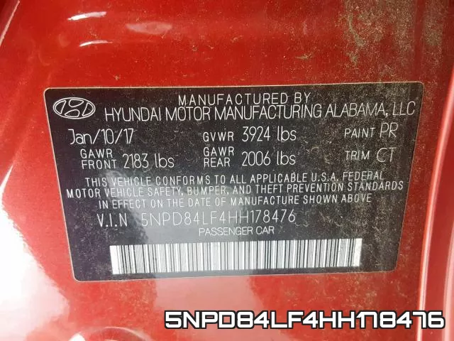 5NPD84LF4HH178476 фото 2