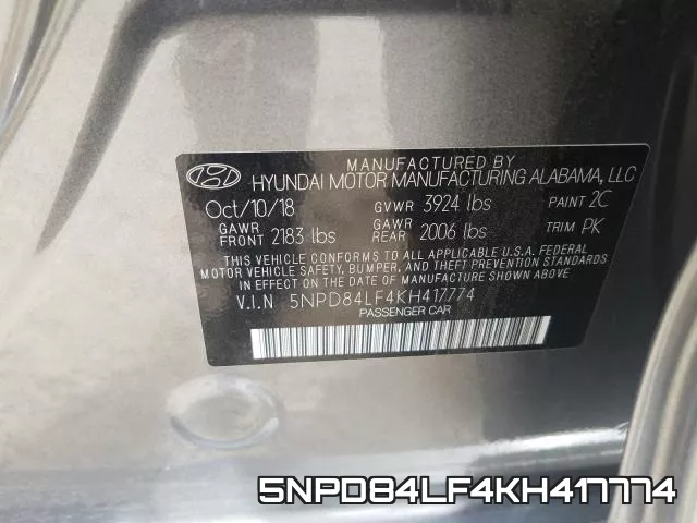 5NPD84LF4KH417774 фото 2