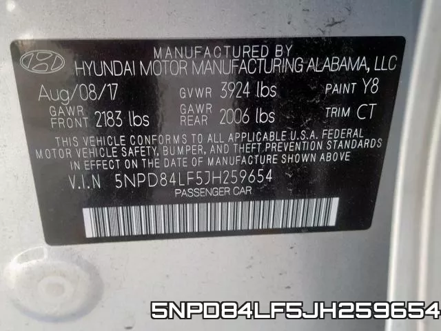 5NPD84LF5JH259654 фото 2
