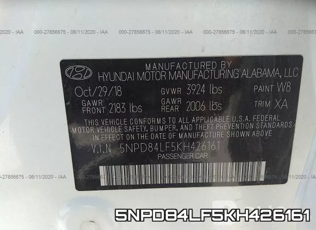 5NPD84LF5KH426161 фото 10