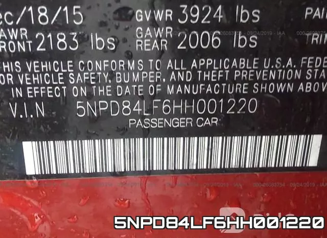 5NPD84LF6HH001220 фото 10