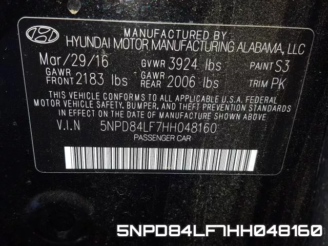 5NPD84LF7HH048160 фото 2