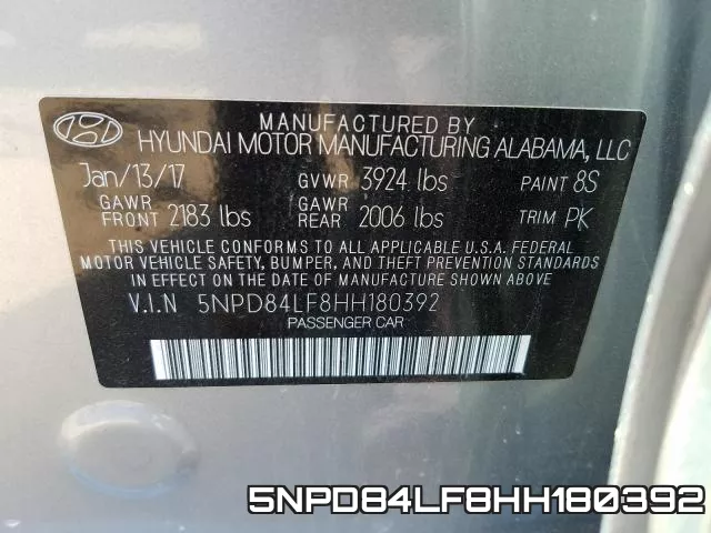 5NPD84LF8HH180392 фото 2